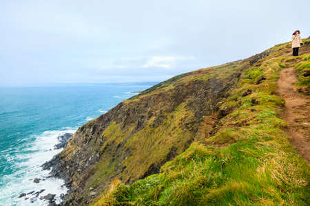Irish landscape. Coastline atlantic ocean rocky coast scenery. County Cork, Ireland Europe