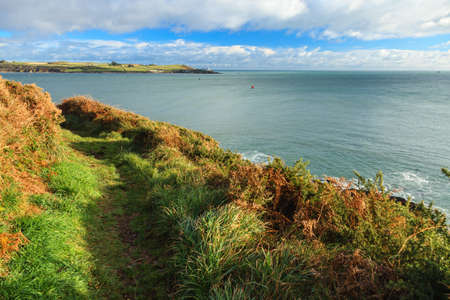 Irish landscape. Coastline atlantic ocean coast scenery cloudy blue sky, Church Bay County Cork, Ireland Europeの写真素材