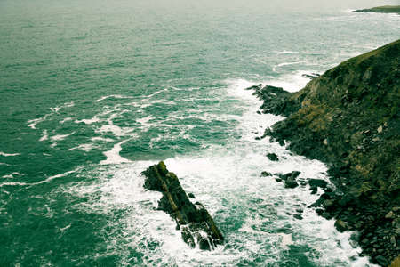 Irish atlantic coast. Breaking wave in the sea, Ireland Europeの写真素材