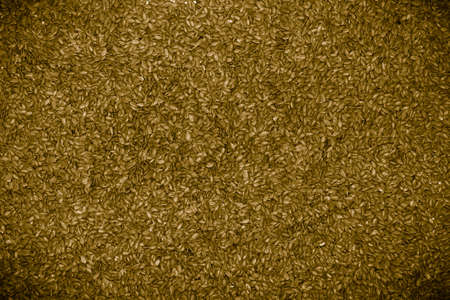 Close up of flaxseed linseed as brown food background or grain texture  Diet and nutrition 