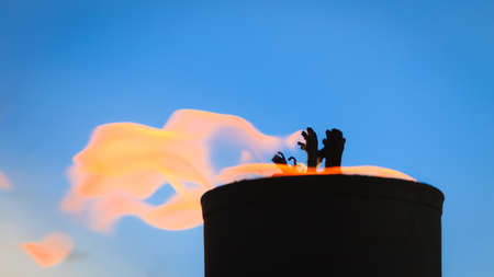 Movement of fire flame vigil  light outdoor