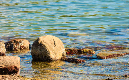 seascape - stone in water sea coast shore nature landscape