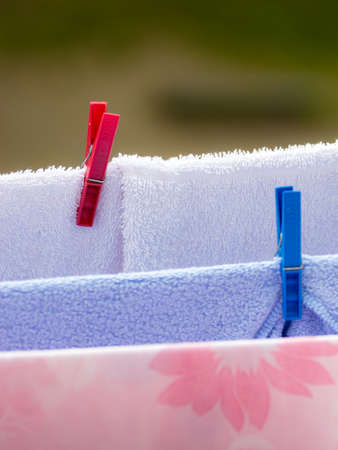 clothes hanging to dry on a laundry line outdoor