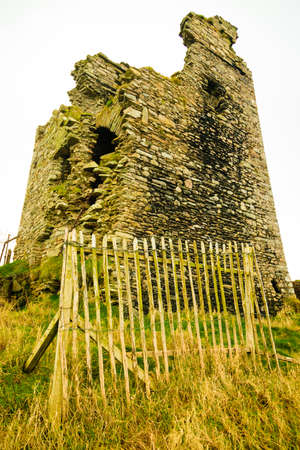 Irish landscape. Ruins of abandoned castle, County Cork, Ireland Europe.の写真素材