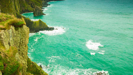 Irish landscape. Coastline atlantic ocean rocky coast scenery. County Cork, Ireland Europe. Beauty in nature.の写真素材