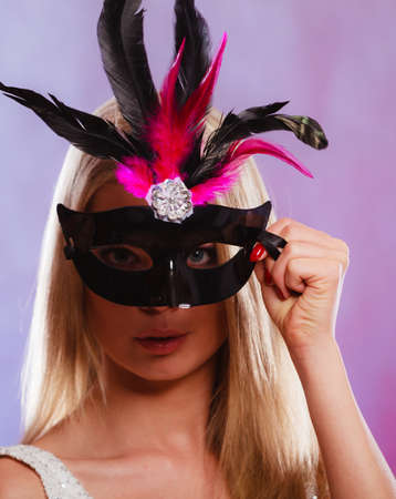 Woman with carnival maskの写真素材