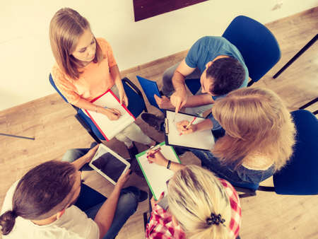 Team collaboration meeting start up concept. Male and female diversity young people studying working togetherの写真素材