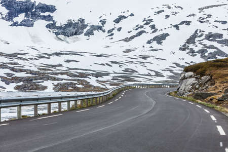 The Nibbevegen road up to Dalsnibba mountain, Norwayの写真素材