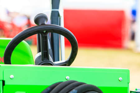 Agriculture equipment, agribusiness machinery and vehicles concept. Operating system on big...
