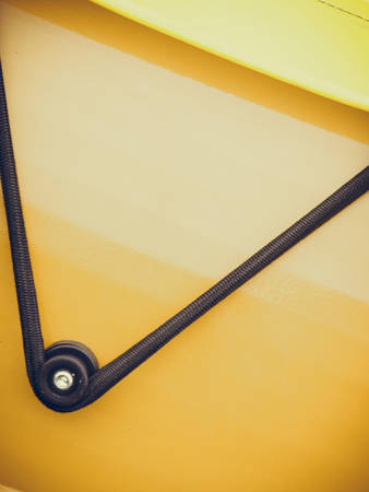 Industrial details, mechanical objects and tools concept. Bolt on red machine with tilt.の写真素材