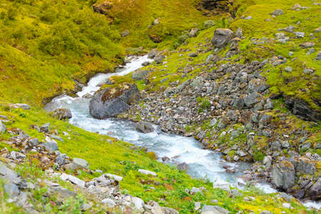 Little stream in mountains, picture from Norway.の写真素材