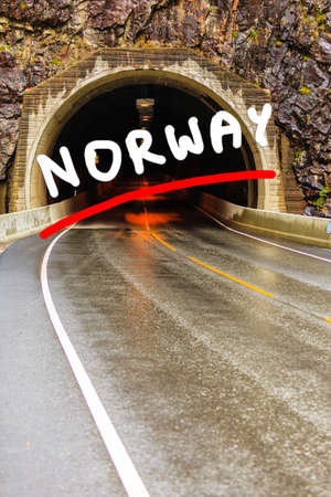 tunnel entrance at the norwegian mountains, Norway Scandinaviaの写真素材