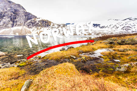 Tourism holidays and travel. Djupvatnet lake in Stranda More og Romsdal, Norway Scandinavia.の写真素材