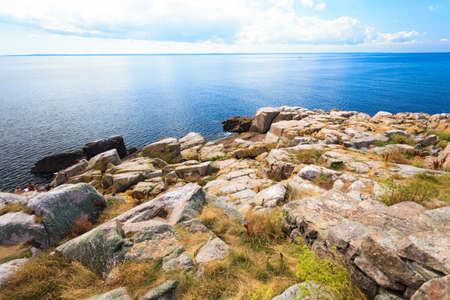 Stony coast at Christianso near Bornholm in the Baltic Sea Denmark Scandinavia Europe.