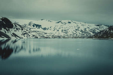 Tourism holidays and travel. Djupvatnet lake in Stranda More og Romsdal, Norway Scandinavia.の写真素材