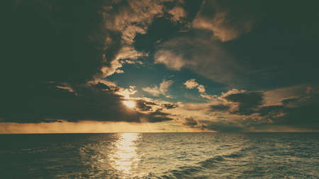 Beautiful seascape evening sea horizon and sky. Tranquil scene. Natural composition of nature....