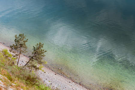 Nature, ocean concept. Closeup of blue sea waving water with small waves