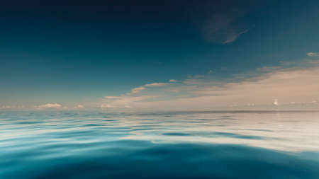 Beautiful seascape blue sea horizon and sky. Tranquil scene. Natural composition of nature. Landscape.の写真素材