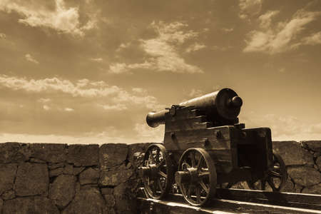 Fort Christiansoe naval fortress with cannons near island Bornholm in the Baltic Sea Denmark Scandinavia Europe.の写真素材
