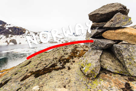 Tourism holidays and travel. Djupvatnet lake in Stranda More og Romsdal, Norway Scandinavia.の写真素材