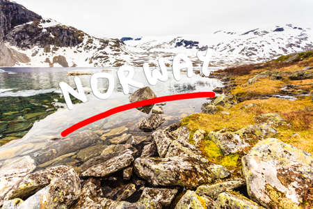 Tourism holidays and travel. Djupvatnet lake in Stranda More og Romsdal, Norway Scandinavia.の写真素材