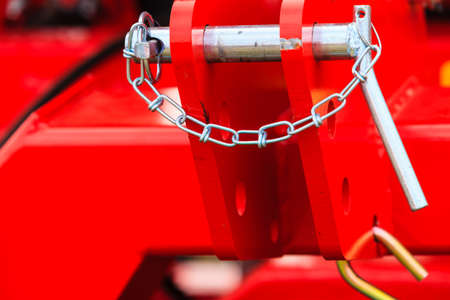 Industrial details, mechanical objects and tools concept. Screws, bolts on steel big machinery...