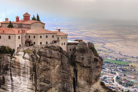 Monastery of St. Stephen on cliff. Greek destinations. The Meteora monasteries, Greece Kalambaka. UNESCO World Heritage site.のeditorial素材