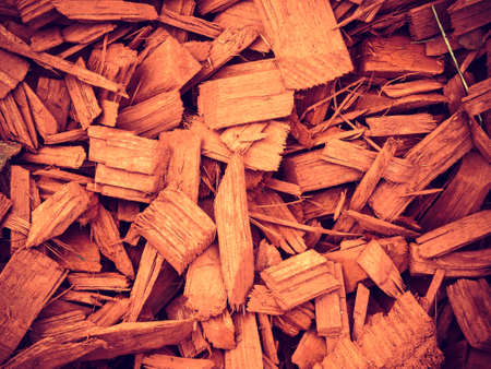 Peat bark brown texture background, many little pieces of wood. Pattern concept.