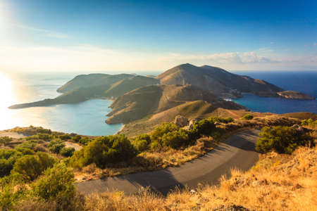 Southern Greece Mani Peninsula. Sea landscape rocky coastline, Peloponnese.の写真素材