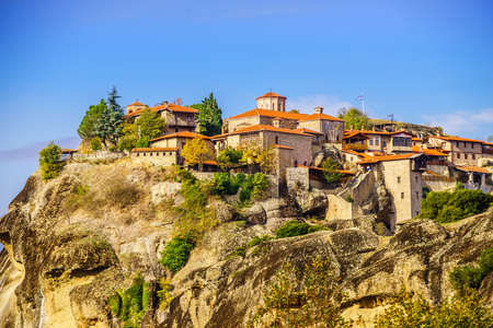 Monastery on cliff in Meteora, Thessaly Greece. Greek destinationsの写真素材