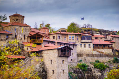 Monastery on cliff in Meteora, Thessaly Greece. Greek destinationsの写真素材