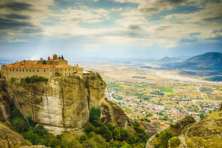 Monastery of St. Stephen on cliff. Greek destinations. The Meteora monasteries, Greece Kalambaka.の写真素材