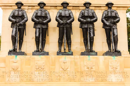 LONDON, ENGLAND UK - SEPTEMBER 20, 2014: The Guards Memorial known as the Guards Division War Memorial, located opposite Horse Guards Parade, on September 20, 2014, England.のeditorial素材