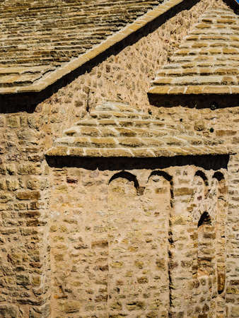 Santa Cecília de Montserrat, Benedictine monastery in Marganell, Catalonia, Spain. Detail view,...