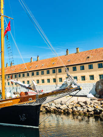 CHRISTIANSOE, DENMARK - AUGUST 10, 2013: Fort Christiansoe - the old fortress of King Christian V situated on archipelago Ertholmene in the Baltic Sea, Scandinavia Europe.のeditorial素材