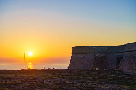 Coastal fortification, castle near the town of Los Banos de Guardias Viejas, Almería province,...