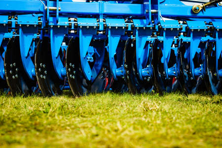Agriculture equipment. Disc harrow, agricultural machinery, detail view.の写真素材
