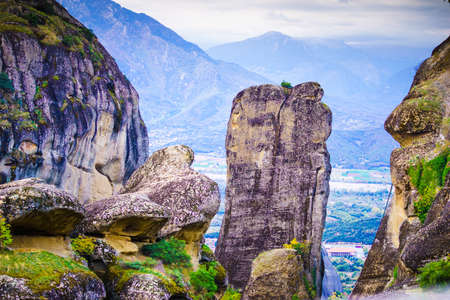 Mountains and cliffs rocky formations in Thessaly Greece.の写真素材