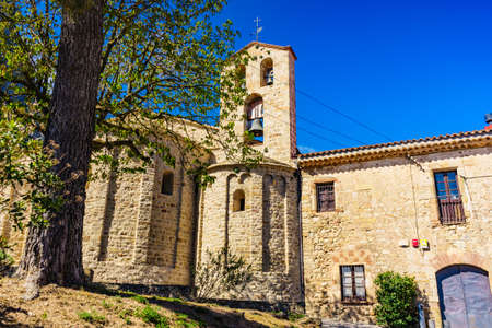 Catalonia, Spain - March 30, 2019: Santa Cecília de Montserrat, Benedictine monastery in Marganell, Catalonia, Spain.のeditorial素材