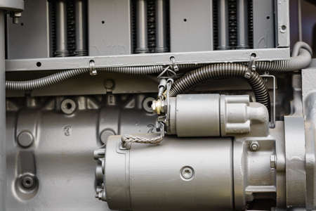 Supply system for diesel fuel, clean motor block, truck diesel engine starter detailの写真素材