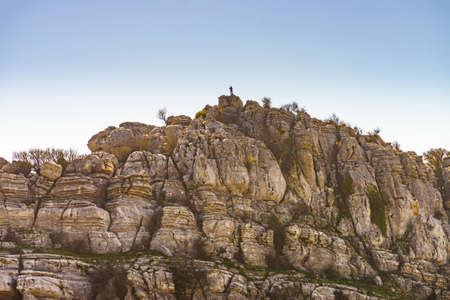 Rock limestone formations in nature reserve in the Sierra del Torcal mountain range near Antequera...