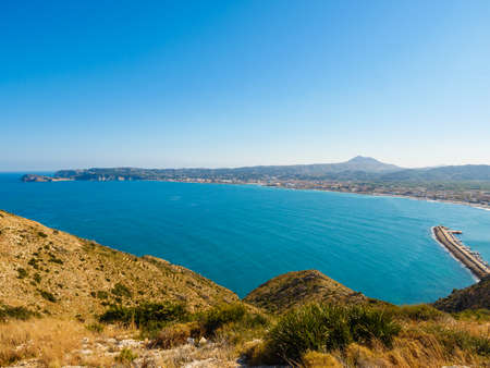 Mediterranean seascape on Costa Blanca. Cape San Antonio on the north coast of Alicante province in southeastern Spain.の写真素材