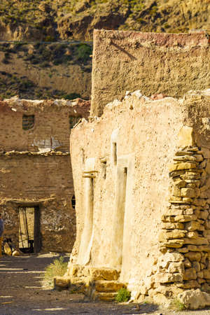 El Chorrillo, Almeria, Spain - January 12, 2020: El Chorrillo in Sierra Alhamilla, Spain. Tourist attraction.のeditorial素材