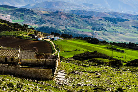 Sierra del Torcal mountain range near Antequera city, province Malaga, Andalusia, Spain. Tourist...