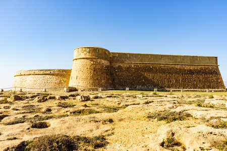 Coastal fortification, castle near the town of Los Banos de Guardias Viejas, Almerのeditorial素材