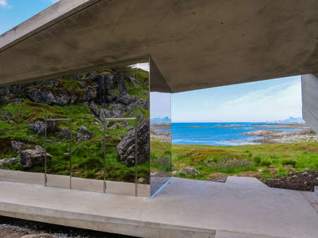 Bukkekjerka rest stop location, viewing point. Andoya island Vesteralen archipelago, Norway.