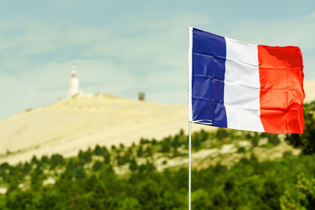 Summit of Mont Ventoux, mountain in Provence region, southern France.の写真素材