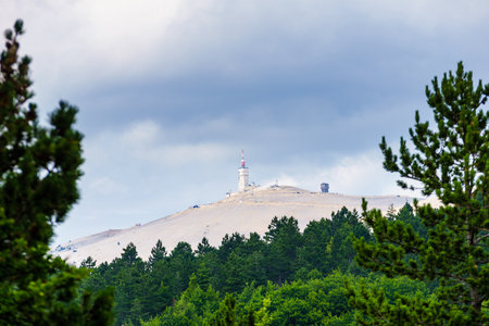 Summit of Mont Ventoux, mountain in Provence region, southern France.の写真素材