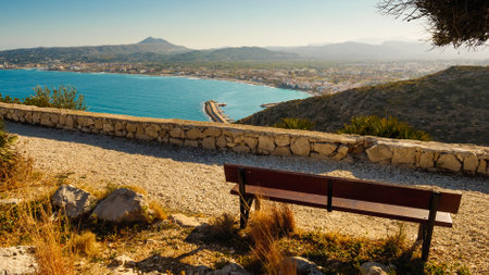 Mediterranean seascape on Costa Blanca. Cape San Antonio on the north coast of Alicante province in southeastern Spain.の写真素材