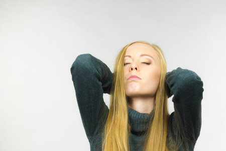 Sad upset young female. Girl feels unhappy, problem in personal life, heartbreak.の写真素材